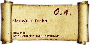 Ozsváth Andor névjegykártya